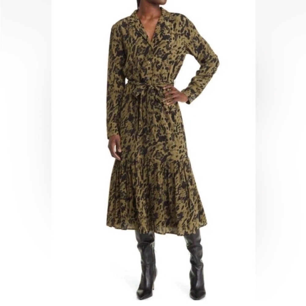 Rails Olive Green and Black Printed Maxi Dress